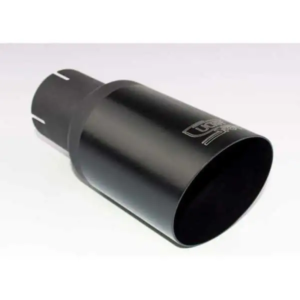 Embout déchappement Ulter Sport  Rond Ø80mm Coudé  Longueur 180mm  Assemblage 55mm  Inox Noir