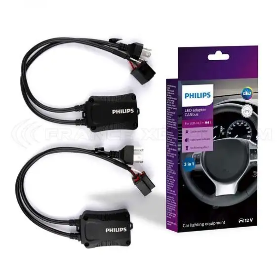 Lot de 2 ADAPTATEURS LED-CANbus 3 en 1 H4 PHILIPS