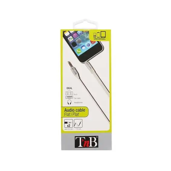 Câble jack plat 3.5 / 3.5mm blanc