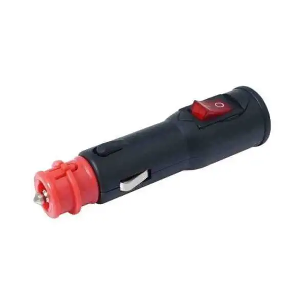 Fiche EURO DIN avec interrupteur et fusible pour une prise 12 24V, max 15A