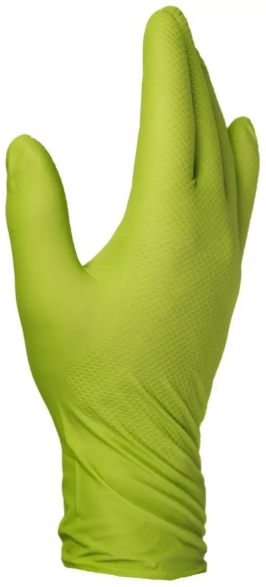 FINIXA GANTS JETABLES EN NITRILE SUPER GRIP VERT CITRON MEDIUM 50 PIèCES
