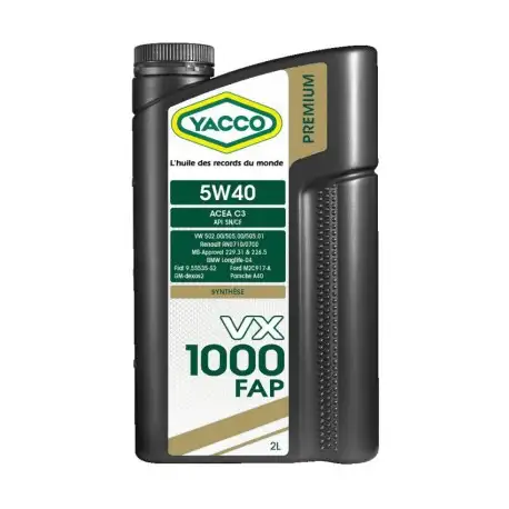 HUILE MOTEUR YACCO VX 1000 FAP 5W40