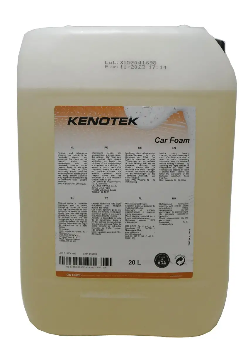 KENOTEK CAR FOAM 20L SHAMPOOING MOUSSANT PH NEUTRE