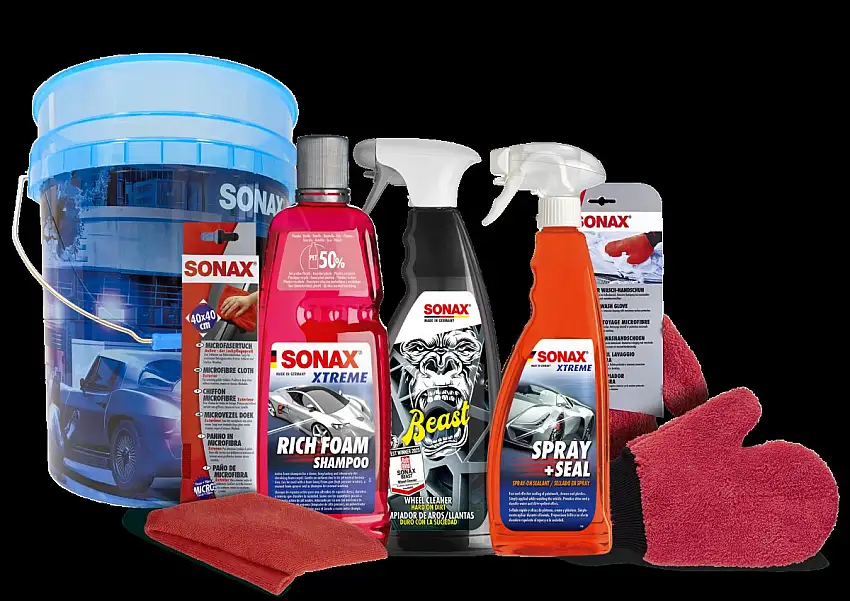 SONAX FOAM PACKAGE DEAL SET DE 6 PIèCES POUR UN NETTOYAGE COMPLET DE LA VOITURE