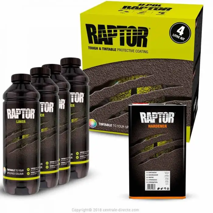 Peinture Raptor teintable - Kit de 4 bouteilles - 3,8l + peinture incluse