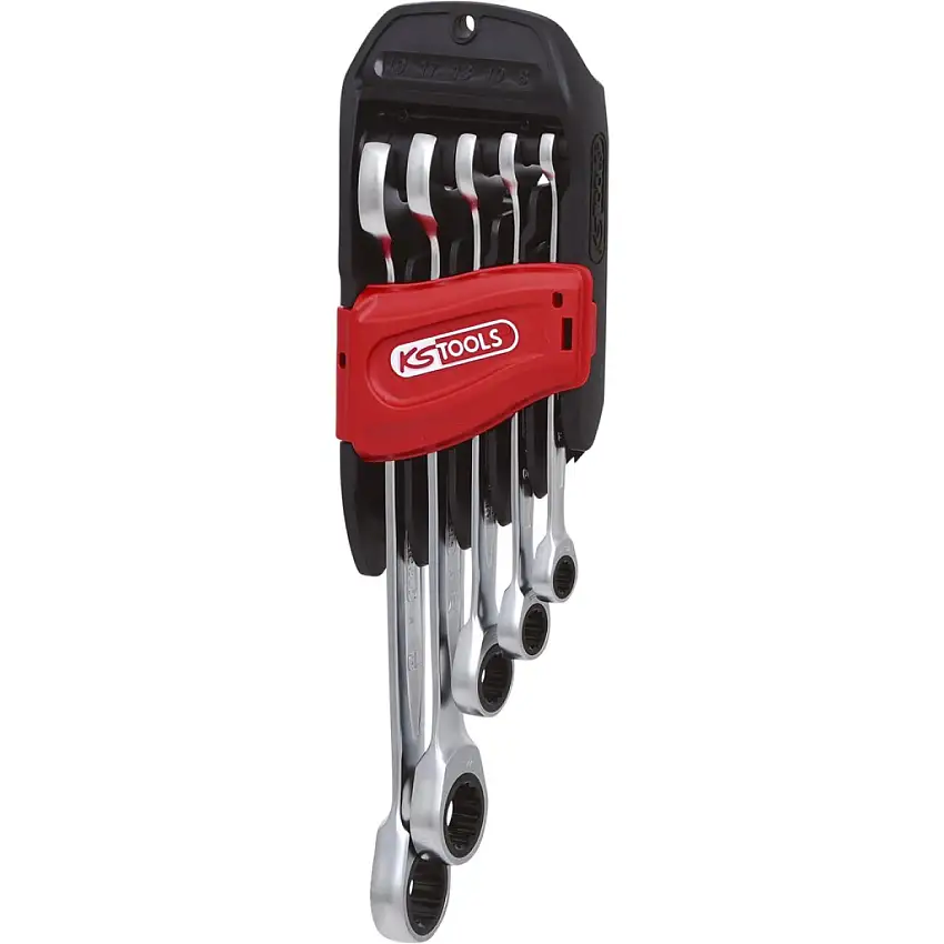 KS-TOOLS JEU DE CLéS MIXTES à CLIQUET 8-19MM 5 PIèCES AVEC PROFIL FLANKTRACTION