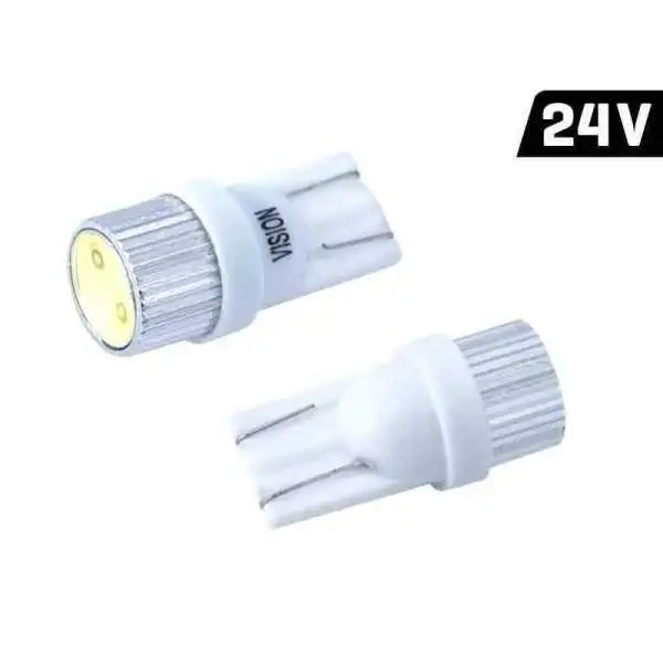 Lampe VISION W5W (T10) 24V 1x HP LED, douille en aluminium, blanc, 2 pcs.