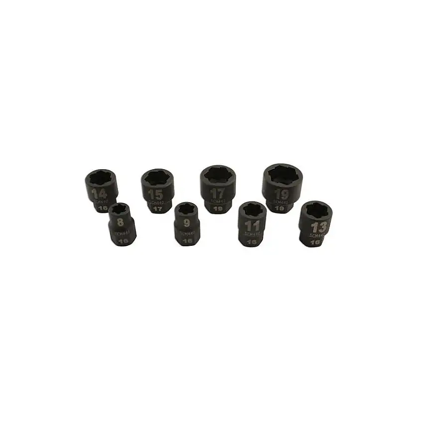 Coffret de 8 extracteurs d'écrous et boulons LASER AND TOOLS 3/8" 8 pièces