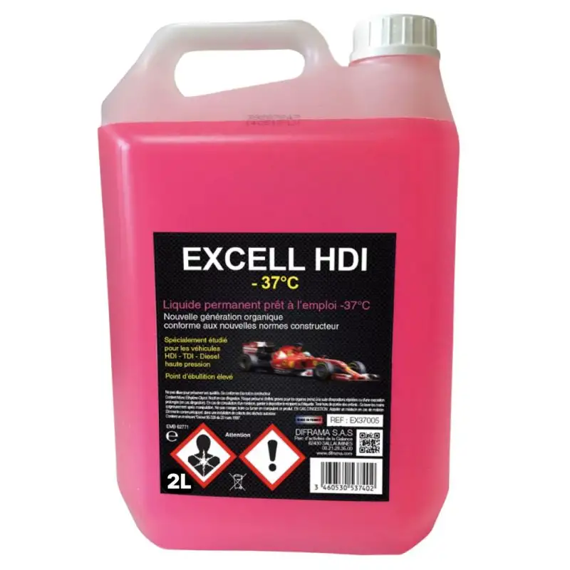 LIQUIDE DE REFROIDISSEMENT DIFRAMA EXCELL -37°C UNIVERSEL ROSE