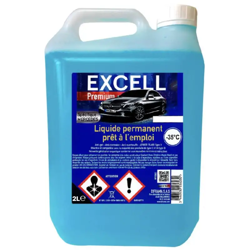 LIQUIDE DE REFROIDISSEMENT DIFRAMA EXCELL PREMIUM -35°C  BLEU