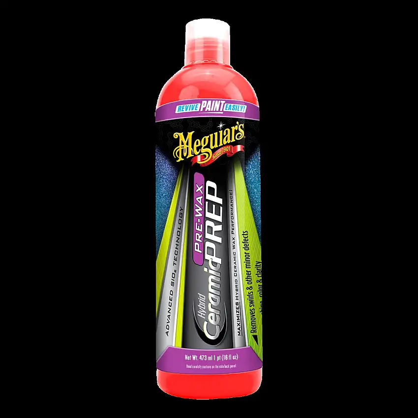 MEGUIAR'S HYBRID CERAMIC PRE-WAX PREP 473ML - ÉLIMINE LES PETITS DéFAUTS DE PEINTURE ET AUGMENTE LA BRILLANCE