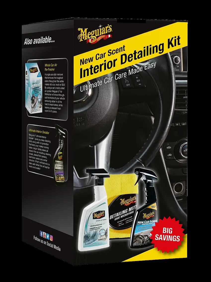 KIT D'ENTRETIEN INTéRIEUR MEGUIAR'S NEW CAR SCENT POUR UN INTéRIEUR FRAIS ET PROTéGé