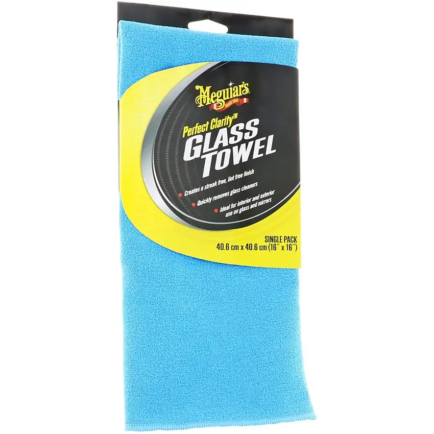 MEGUIARS PERFECT CLARITY GLASS TOWEL 40X40CM POUR VITRES SANS TRACES