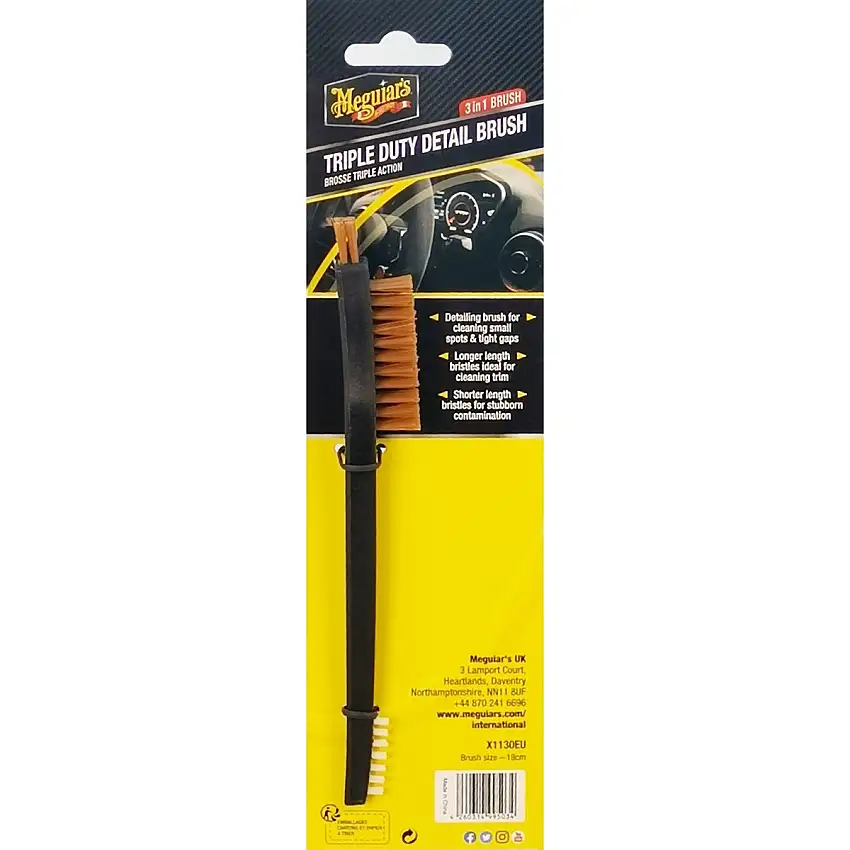 MEGUIARS TRIPLE DUTY DETAIL BRUSH POUR UN NETTOYAGE PRéCIS DE LA VOITURE