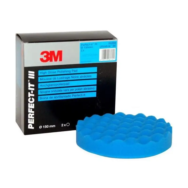 Mousse de lustrage alvéolée Bleue - ø150mm - 3M