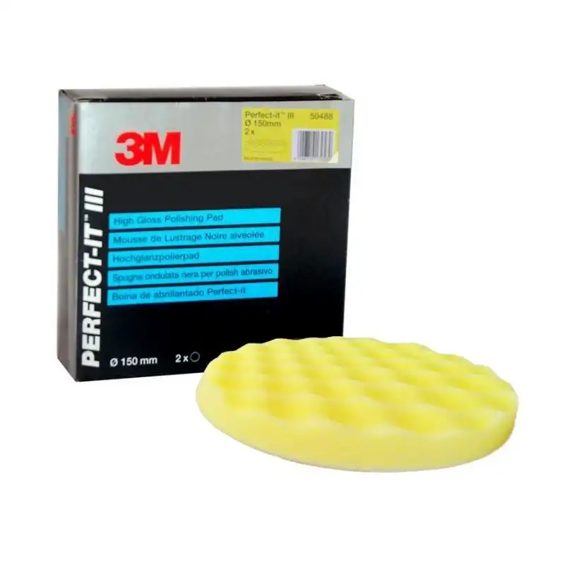 Mousse de polissage alvéolée Jaune - ø150mm - 3M