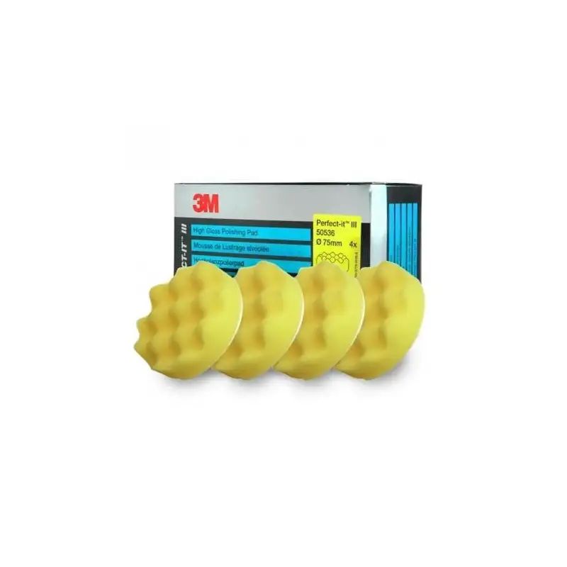 Mousse de polissage alvéolée Jaune - ø75mm - 3M