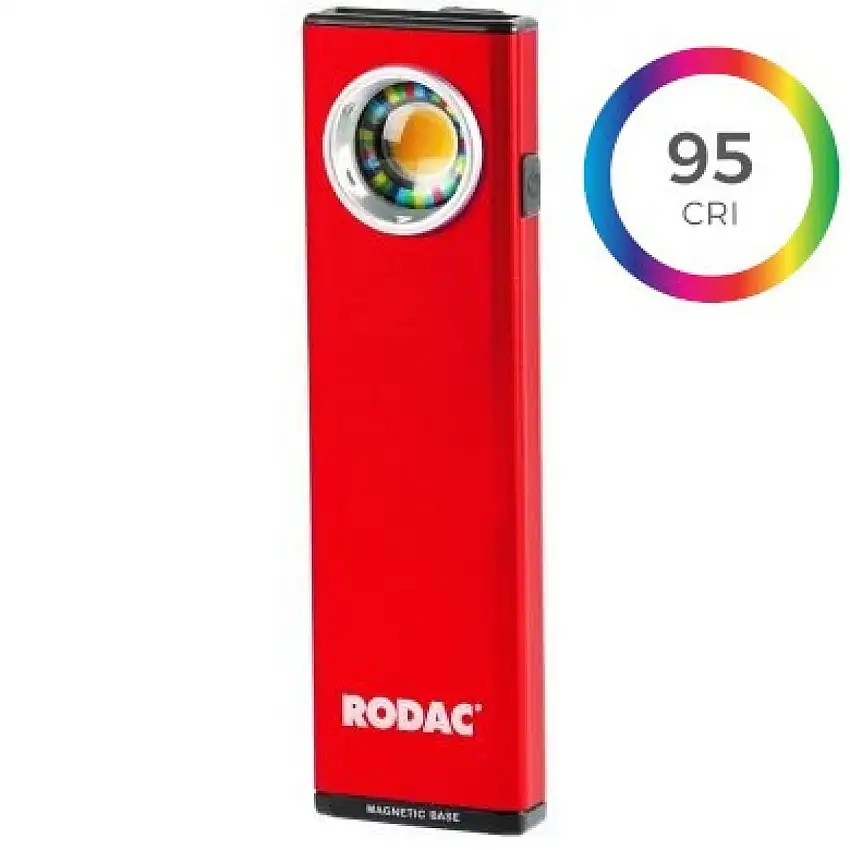 RODAC RALA950 LAMPE DE TRAVAIL LED MAGNéTIQUE RECHARGEABLE AVEC RENDU DES COULEURS CRI95