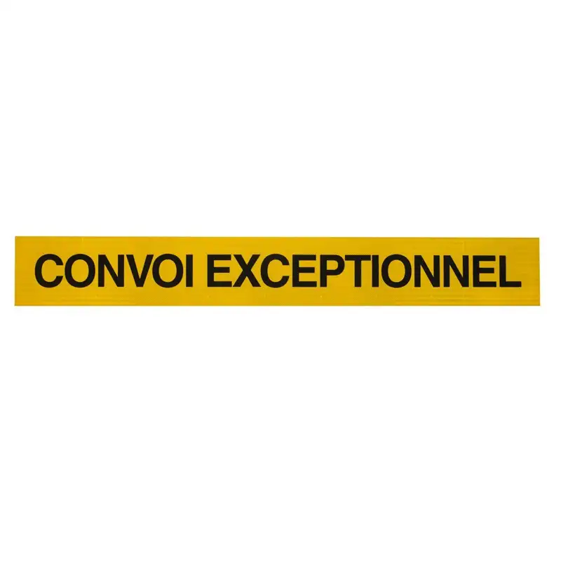 Plaque convoi exceptionnel aluminium 2500x250mm rétroréfléchissante