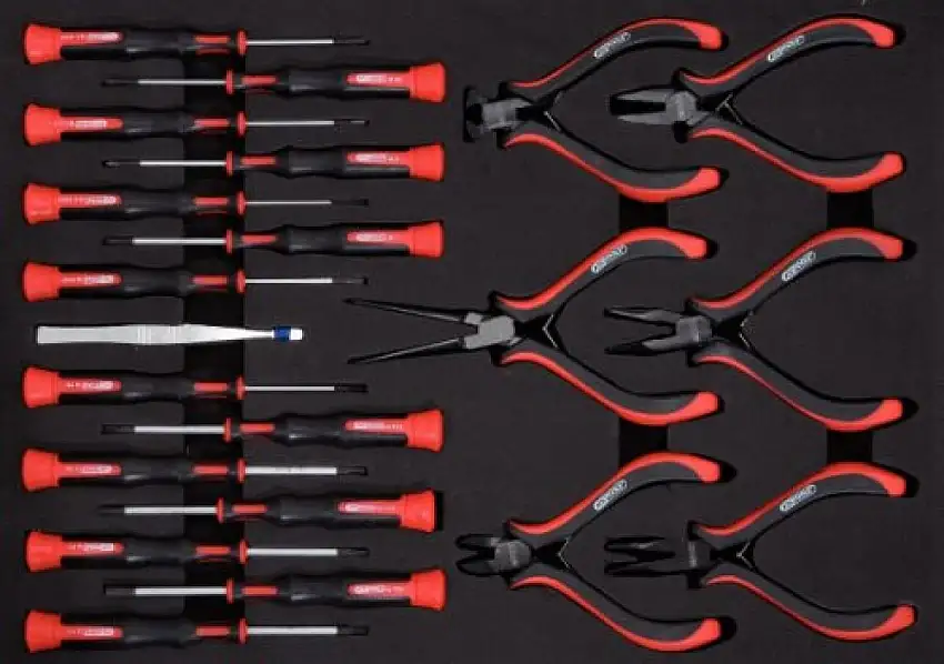 KS-TOOLS SET DE 21 TOURNEVIS DE PRéCISION ET PINCES AVEC PROTECTION ESD