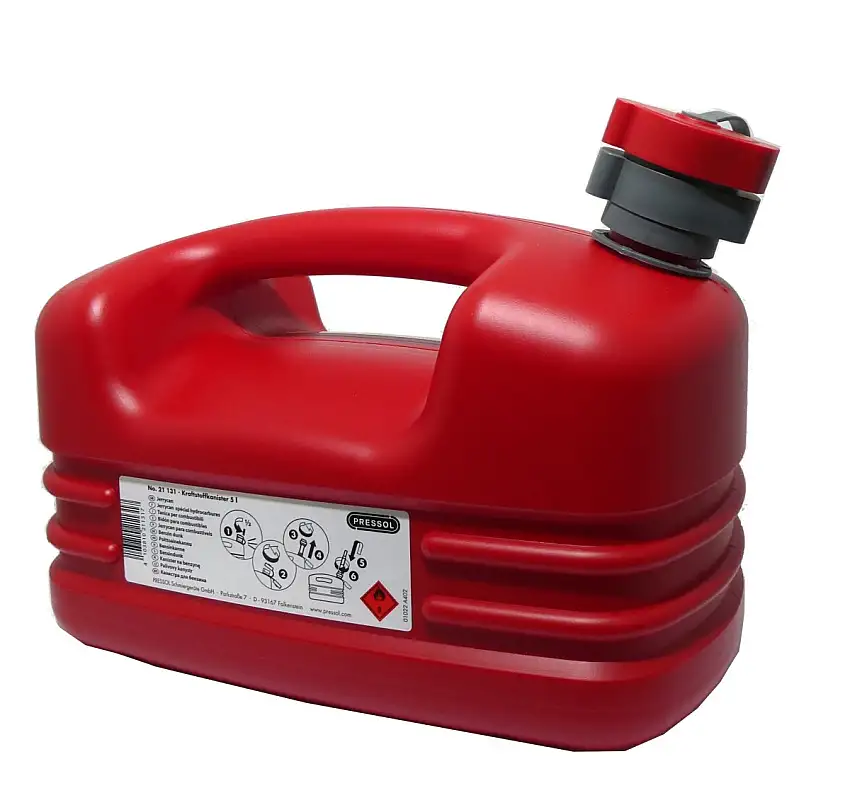 PRESSOL JERRYCAN 5 LITRES AVEC BEC FLEXIBLE POUR TOUS LES CARBURANTS