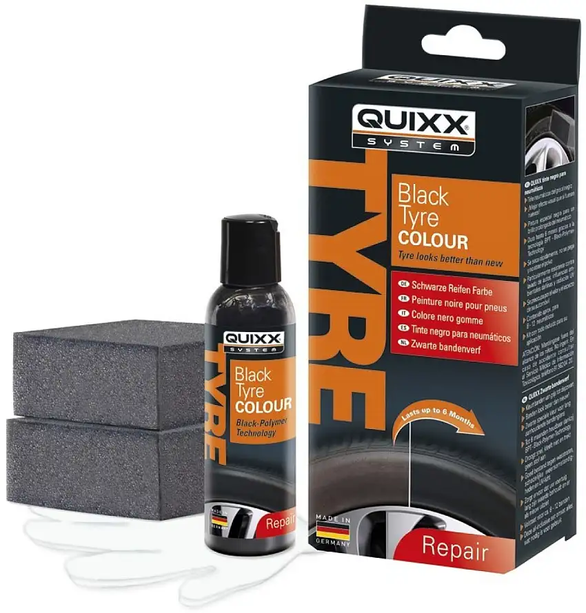 QUIXX REVêTEMENT NOIR PNEUS POUR DES PNEUS D’UN NOIR PROFOND ET DURABLE