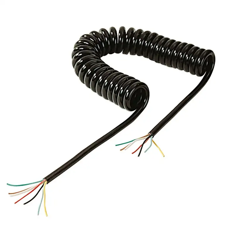 Rallonge Spirale 7 Conducteurs 5m - Câble Nu pour Remorque et Caravane