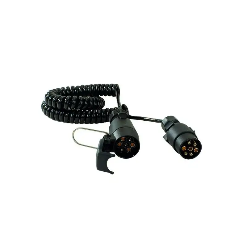 Rallonge spirale mâle/mâle plastique - 5 m - 7 x 0,75 mm²