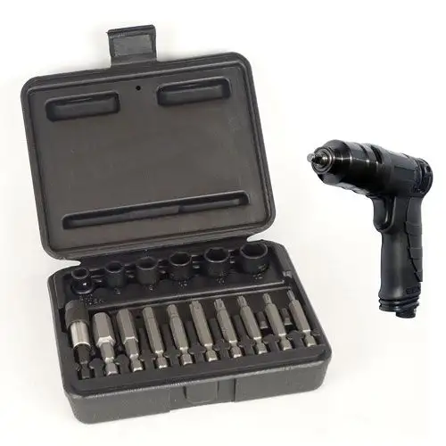 Mini clé à chocs carré 1/4" + accessoires 610Nm -
