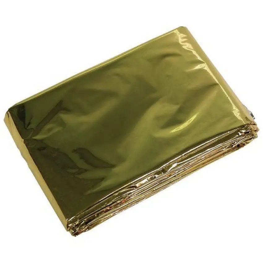COUVERTURE DE SURVIE CARPOINT 210X160 CM POUR PROTECTION CONTRE L’HYPOTHERMIE ET LA SURCHAUFFE