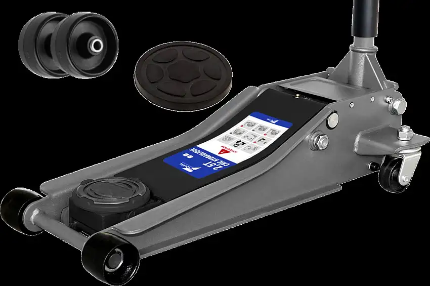 CRIC DE GARAGE REQUAL EXTRA PLAT AVEC DOUBLE POMPE 2,5 TONNES