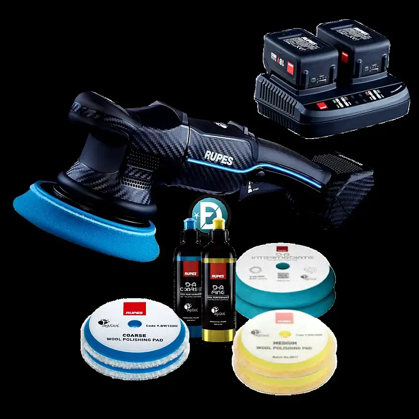 RUPES HLR15 IBRID POLISSEUSE SANS FIL 125MM, ORBITE 15MM - 18V - KIT DE BASE