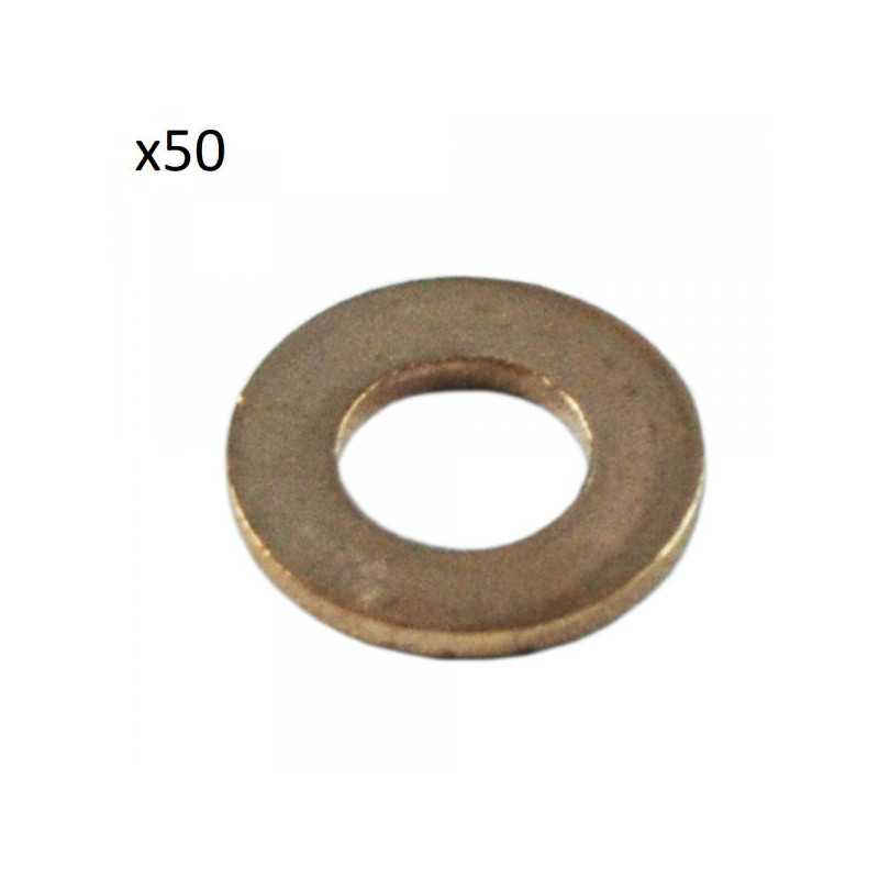SAC DE 50 RONDELLES DE CUIVRE POUR INJECTEURS (14,6 x 7,5 x 1,3MM)