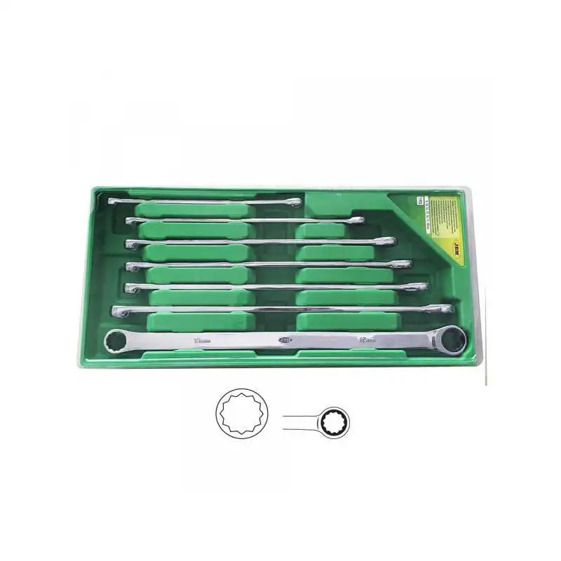 SET OUTILLAGE 7 CLES AVEC CLIQUET EXTRA LONGUES