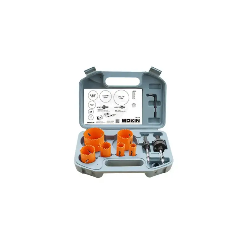 Set de Scies-Cloches Bimétalliques 9 Pièces avec Forets HSS et Valisette
