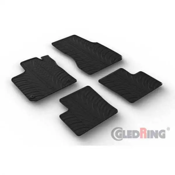 Set tapis de caoutchouc sur mesure pour Renault Twingo ETech 2020 T profil 4pièces + clips de montage