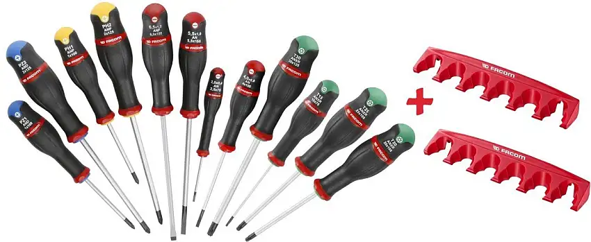 JEU DE TOURNEVIS FACOM PROTWIST 12 PIèCES AVEC SUPPORTS