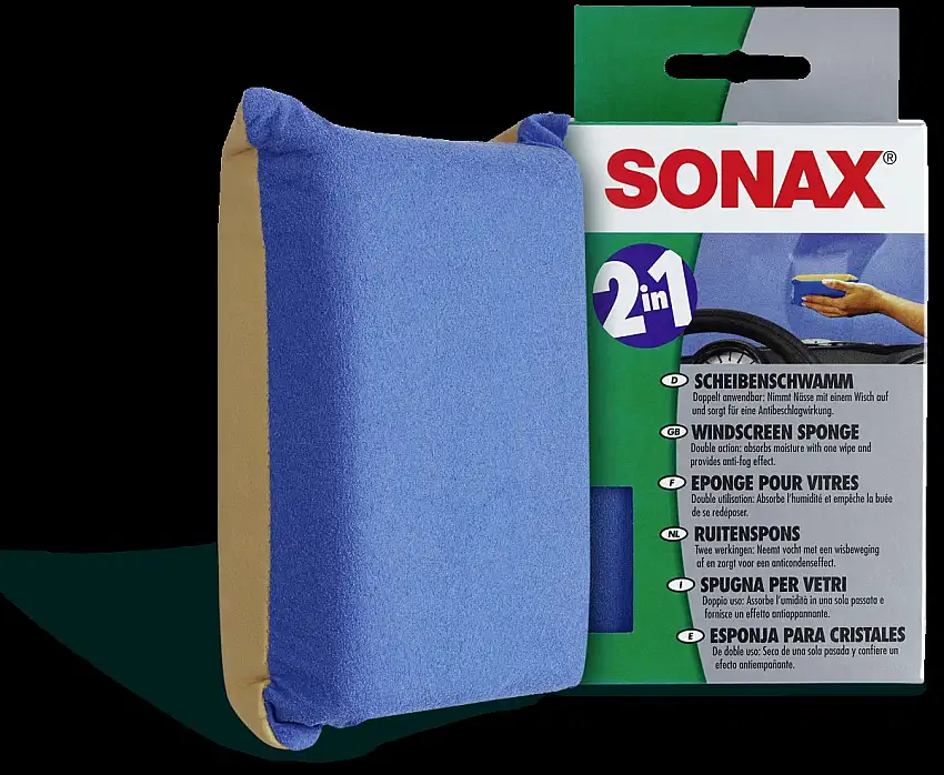 ÉPONGE POUR VITRES SONAX 2-EN-1 AVEC EFFET ANTI-BUéE