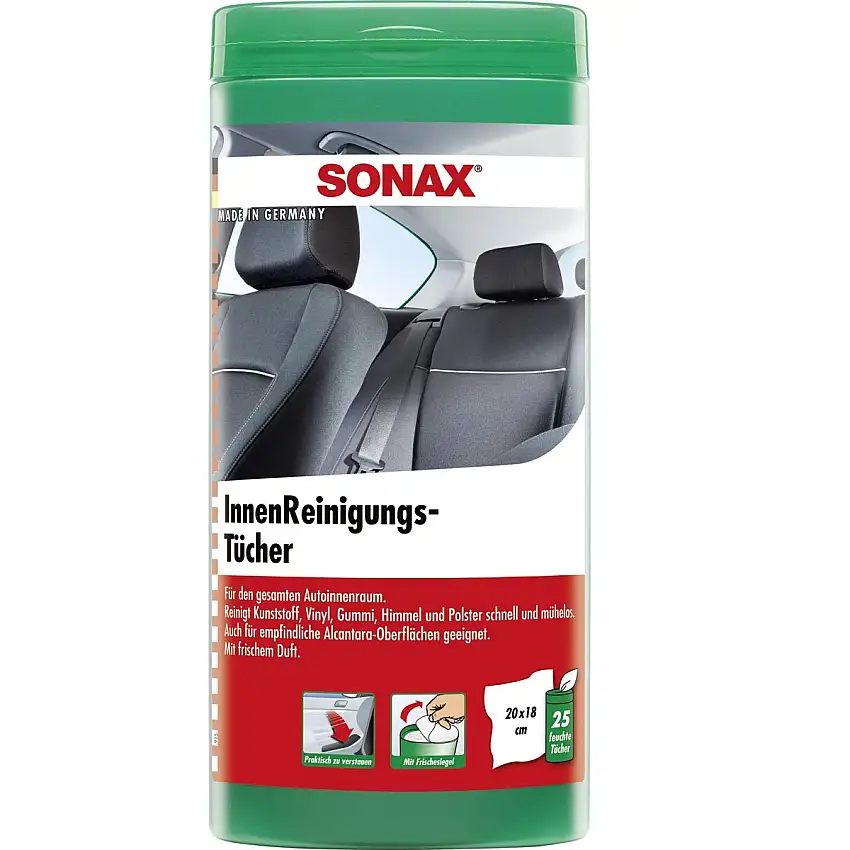 SONAX LINGETTES DE NETTOYAGE INTéRIEUR BOîTE 25 PIèCES