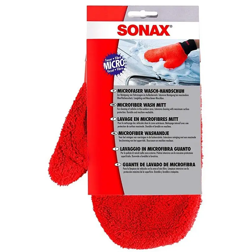 GANT DE LAVAGE MICROFIBRE SONAX POUR UN NETTOYAGE DE VOITURE SANS RAYURES
