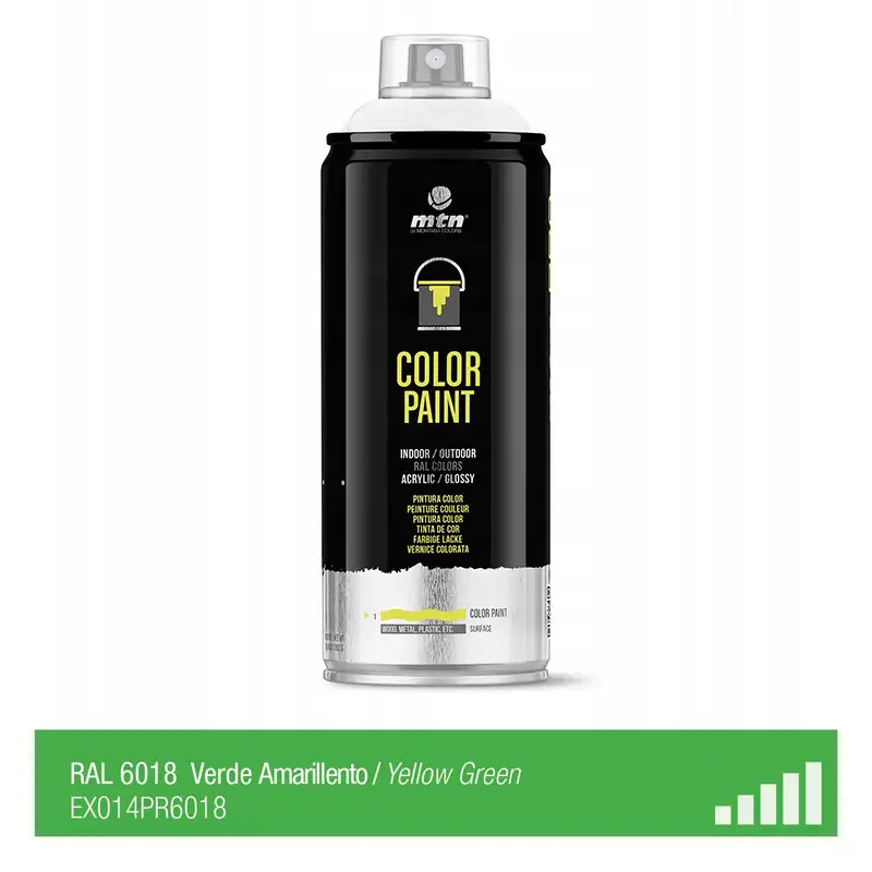 Spray de peinture de couleur RAL 6018 - Vert Jaune - MONTANA PRO