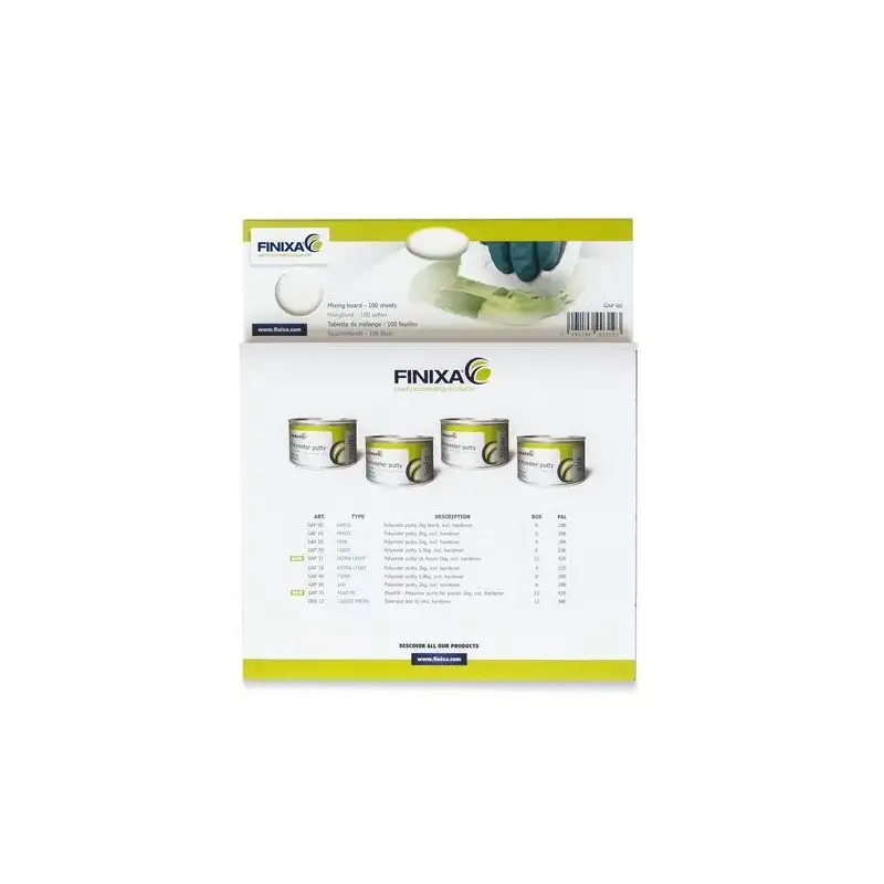 Tablette de mélange pour mastic - 100 feuilles - FINIXA