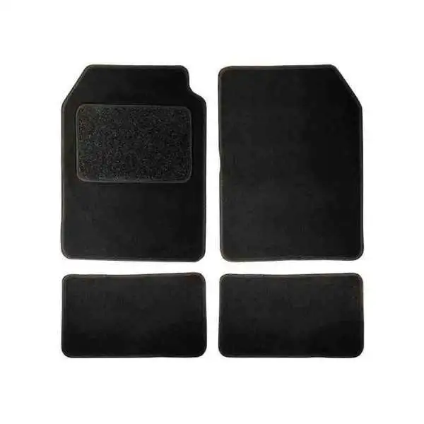 Tapis de sol universels en textile noir, 4 pcs.