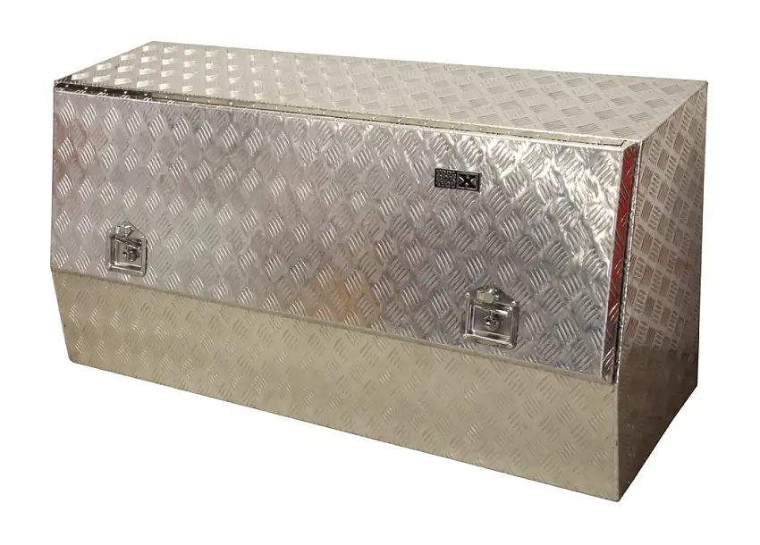 COFFRE DE RANGEMENT TOOLBOX4YOU TôLE à DAMIER AVEC PORTE ET VéRINS à GAZ 1450X500X700MM