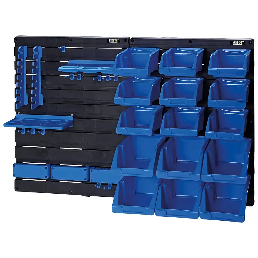 TOOLBOX4YOU PANNEAU DE RANGEMENT POUR OUTILS 35 PIèCES AVEC MONTAGE FLEXIBLE