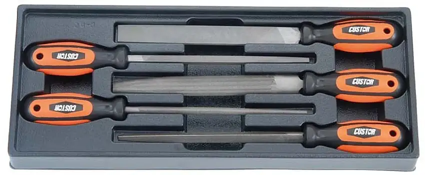 CUSTOR SET DE LIMES 5 PIèCES AVEC MODULE M POUR SERVANTES D’ATELIER
