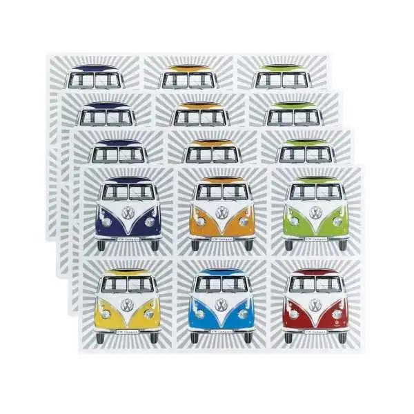 Volkswagen Bus VW T1 Combi Sets De Table, Lot De 4 - Rayure/Multicolore
