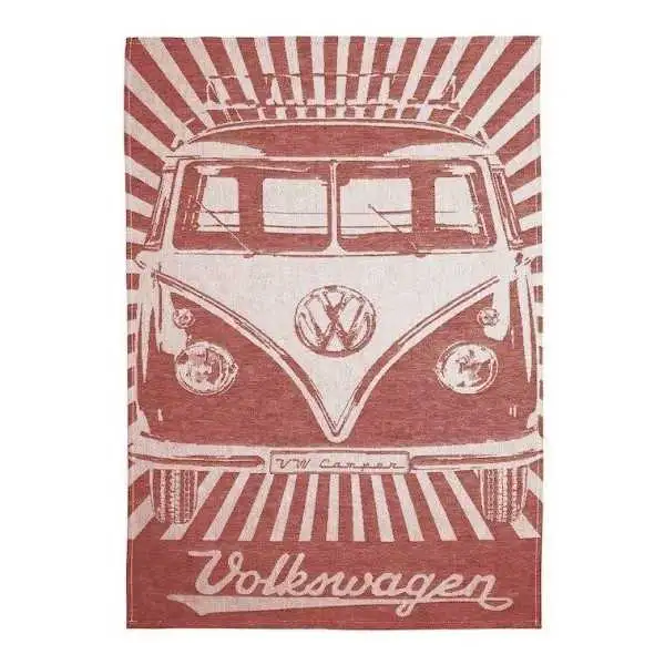 VW T1 Combi Torchon à vaisselle, 2 pièces - rouge/bleu