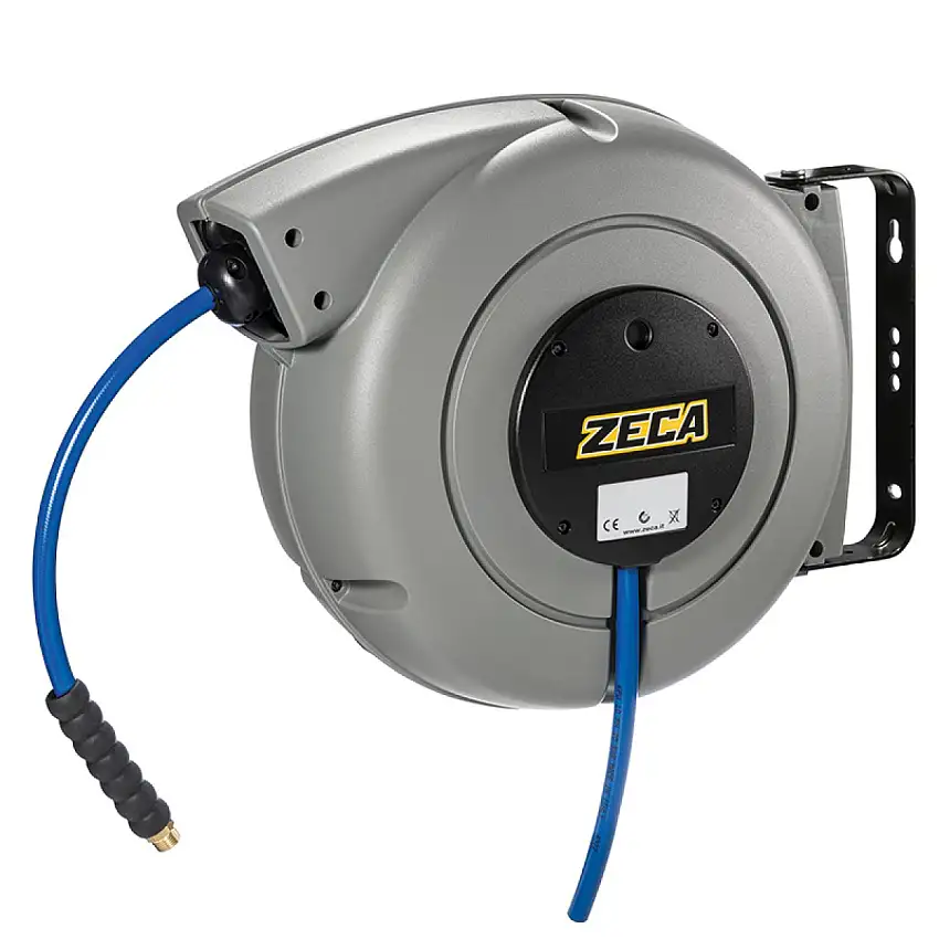 ENROULEUR DE TUYAU ZECA POUR EAU ET AIR Ø 10 MM 15+1 MèTRES GRIS