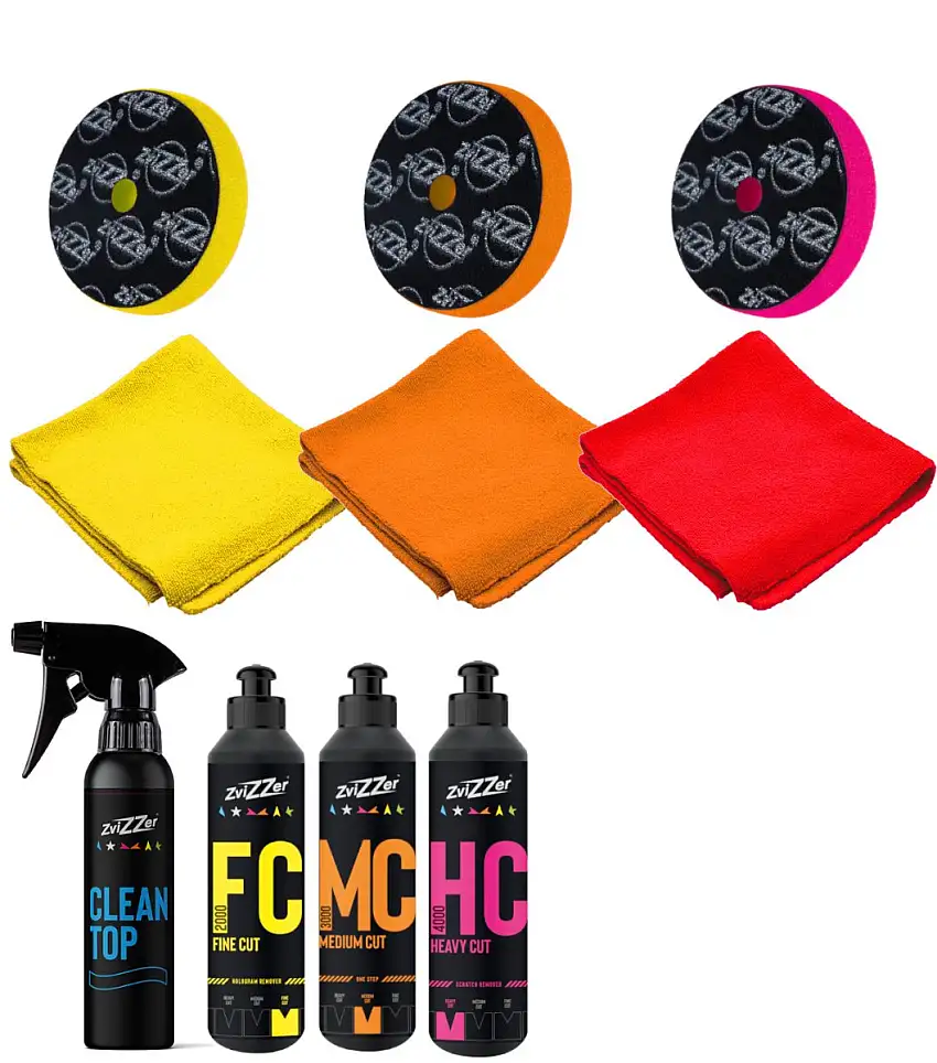 SET DE PRODUITS DE POLISSAGE ZVIZZER TRAPEZ 125MM LOT AVANTAGE 10 PIèCES